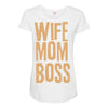 wife mom boss Maternity Scoop Neck T-shirt