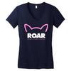 pussy roar - women's march alliance white logo Women's V-Neck T-Shirt