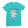 unicorns are born in october cute unicorn Ladies Fitted T-Shirt