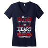 There's This Boy Who Stole My Heart He Calls Me Grandma Women's V-Neck T-Shirt