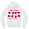 my heart is filled with love Zipper Hoodie