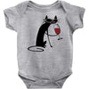cat and wine Baby Bodysuit