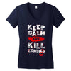 Keep Calm And Kill Zombies Women's V-Neck T-Shirt