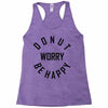 donut worry be happy Racerback Tank