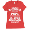 Super Cool Pops Of A Freaking Awesome Grandson Ladies Fitted T-Shirt