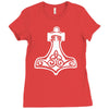 thors hammerretro viking norse fashion cool Ladies Fitted T-Shirt