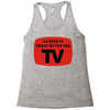 as seen in front of the the tv Racerback Tank