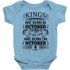 Real Kings Are Born On October 6 Baby Onesie
