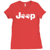 jeep paw sticker vinyl decal   car window truck bumper laptop cat dog Ladies Fitted T-Shirt