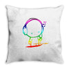 colorful music man Throw Pillow