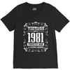 vintage made in 1981 perfectly aged a living legend V-Neck Tee