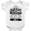 Queens Are Born In July Baby Onesie