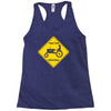 tractor crossing farmer's road warning sign Racerback Tank