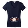 February Peeking Out Asian Baby Boy Women's V-Neck T-Shirt