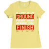 please drag across the finish line Ladies Fitted T-Shirt
