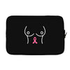 breast with pink ribbon Laptop sleeve