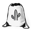 minimalistic cactus Drawstring Bags