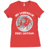 halloween my labrador rides shotgun Ladies Fitted T-Shirt