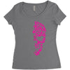 two coloured patterned skull   mens funny Women's Triblend Scoop T-shirt