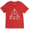 mmxi roman numerals triangle V-Neck Tee