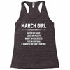 March Girl Hated By Many Racerback Tank
