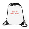 she's my sweet potato Drawstring Bags