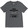 never underestimate an old man who was born in june V-Neck Tee
