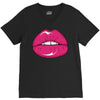 lips shiny V-Neck Tee