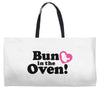 Bun in the Oven with Heart Baby Girl Weekender Totes