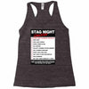 funny stag night checklist, ideal gift, christmas present Racerback Tank
