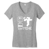 eat sleep mine funny Women's V-Neck T-Shirt