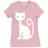 white cat funny Ladies Fitted T-Shirt