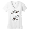 beach umbrella Women's V-Neck T-Shirt