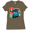 wake up and fight Ladies Fitted T-Shirt