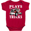 plays with trucks family matching Baby Bodysuit