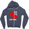 funny dino Zipper Hoodie