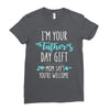 i'm your father's day gift mom says you're welcome Ladies Fitted T-Shirt