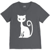 white cat funny V-Neck Tee