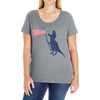Patriotic T-Rex Ladies Curvy T-Shirt