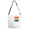 LGBT Pocket Rainbow Colors Adjustable Strap Totes