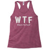 wtf where's the food Racerback Tank