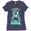 pizza shark graphic Ladies Fitted T-Shirt