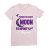 i love someone with pancreatic cancer to the moon &amp; back to infinity Ladies Fitted T-Shirt