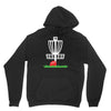 disc golf frisbee leaning on target basket innova Hoodie