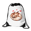Baby Fox Belly Drawstring Bags