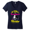 my pitbull is a sweetheart Women's V-Neck T-Shirt