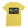 dinosaur attack Ladies Fitted T-Shirt