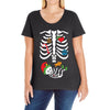 Christmas Skeleton mom and baby maternity Ladies Curvy T-Shirt