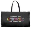 greeting from astroworld wish you were here white Weekender Totes