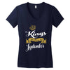 kings are born in september Women's V-Neck T-Shirt